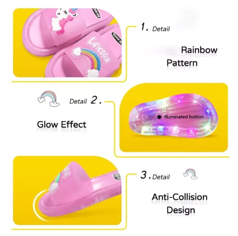 Unicorn lighted Slippers Boys & Girls