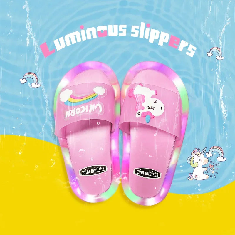 Unicorn lighted Slippers Boys & Girls